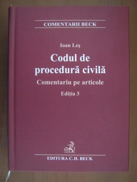 Ioan Les Codul De Procedura Civila Comentariu Pe Articole CumpÄƒrÄƒ