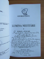 George Sovu - Lumina neuitarii (cu autograful autorului)